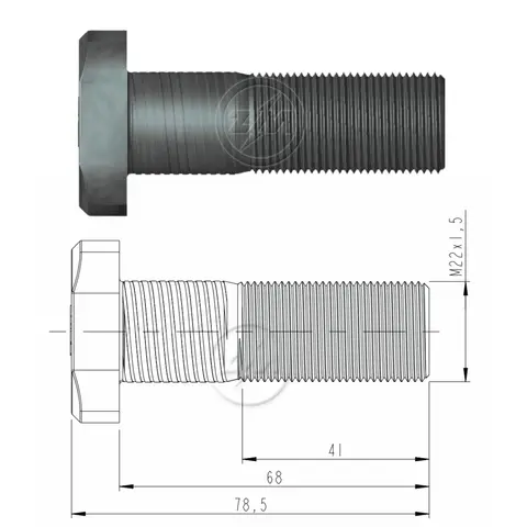 Parafuso Roda para MB Actros Atego Axor M22x1,5