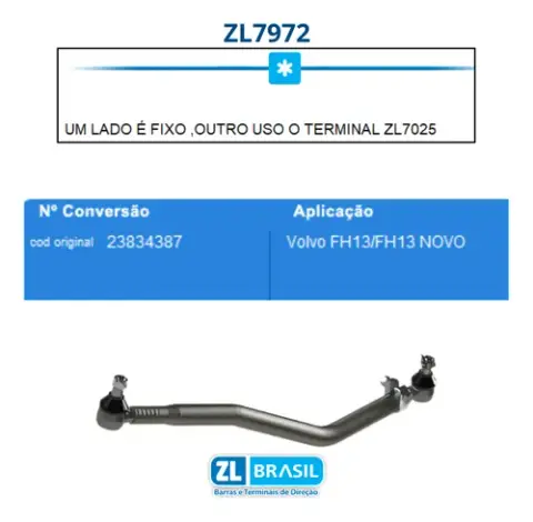 Barra Direção para Volvo FH 13 895MM