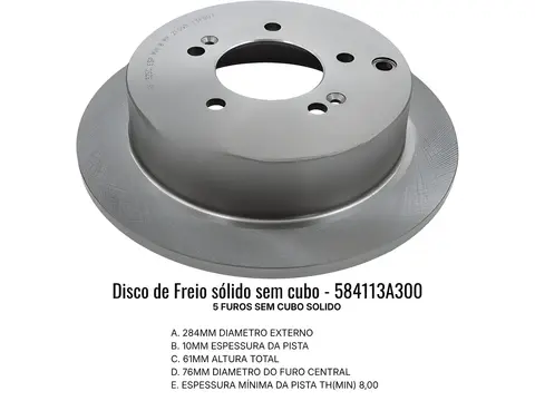 Disco Freio Trás para Ducato Jumper Boxer