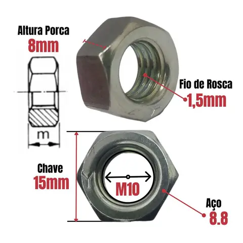 Porca Cabeçote para Agrale W8 W9 MA9.5 VW