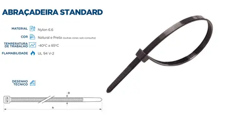 Abraçadeira Nylon Preta com Filtro Uv