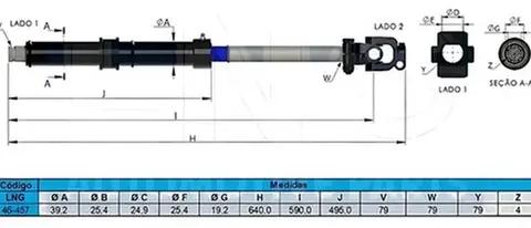 Coluna Direção Aço 640MM para Scania Cabine