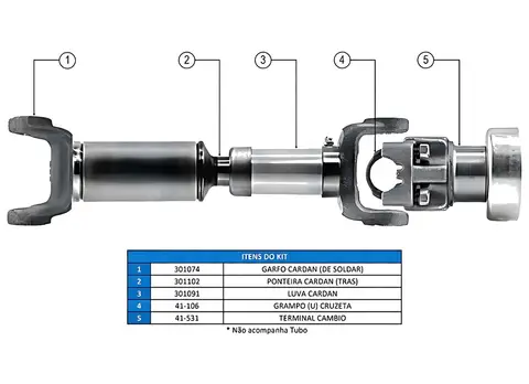 Conjunto Cardan S10 Aço