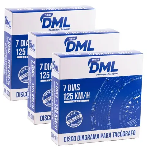 Disco Tacógrafo 125KMH 7 Dias C/ 10 Unid