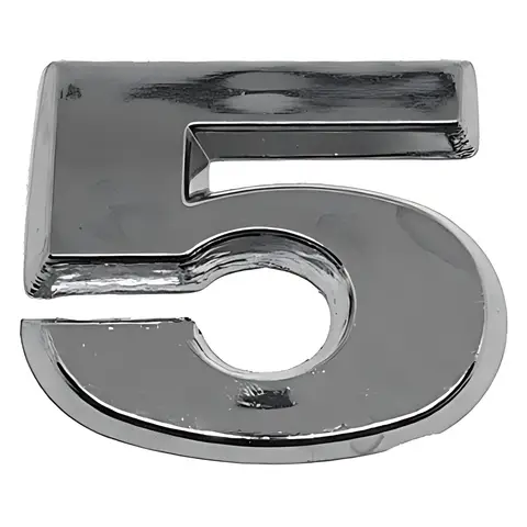 Emblema Número 5 Cromado Potência VW