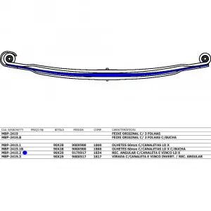 Feixe Mola 2 Lâmina Diant MB Axor 90x29MM