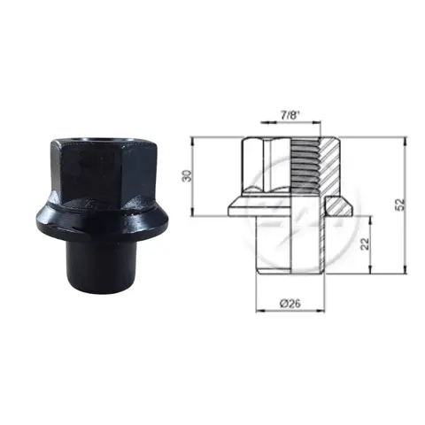 Porca Roda C/Pescoço 7/8x11BSF CH33 Alt