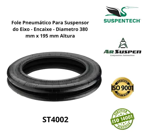 Fole Suspensor Eixo Carreta 380x195MM