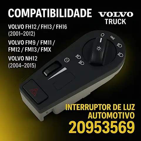 Interruptor Farol e Luz Painel para Volvo