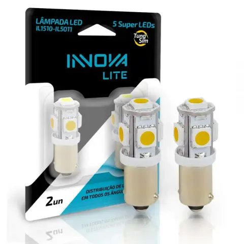 Kit LED 24V T4W 1 Polo Tungsim 5 Leds Econômica