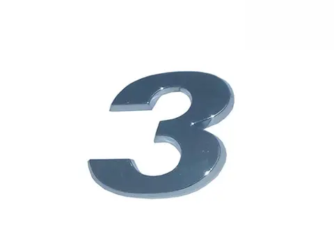 Emblema Número 3 Injetado e Cromado
