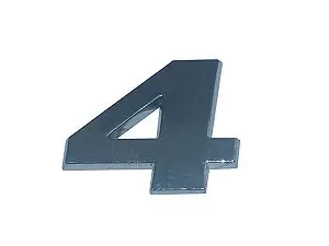 Emblema Número 4 Injetado e Cromado