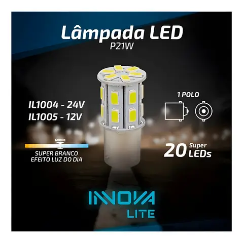 Par Lâmpada LED 1141 12V 1 Polo para Carreta