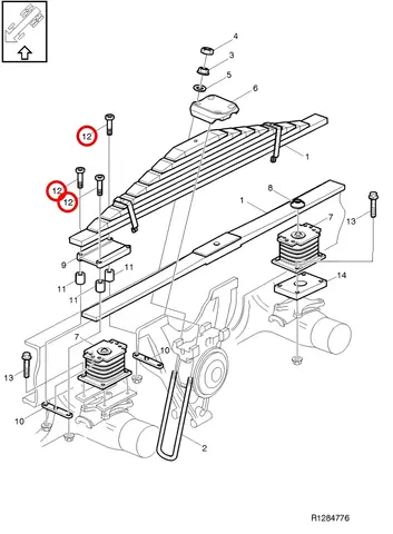 Paraf Batente 12.9 Rp para Volvo FH FM