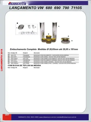 Pino para VW Delivery 33,40MM C/ Cromo