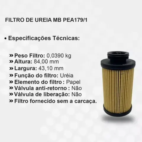 Refil Filtro ARLA Sistema Ureia MB Axor