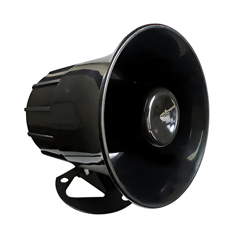 Sirene Eletrônica Bitonal Preta 24V 15W