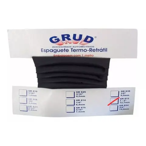 Tubo Termo Retrátil Isolante Preto