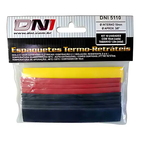 Tubo Termoretratil 10MM 3/8 Pol C/ 10 Unidades