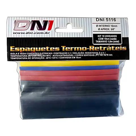 Tubo Termoretratil 16MM 5/8 Kit 10 Unidades