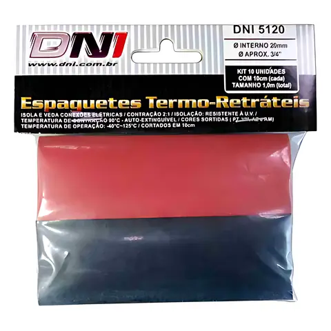 Tubo Termoretratil 20MM 3/4 Kit 10 Tiras Color