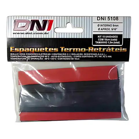 Tubo Termoretratil 8MM 5/16 Isolante 15 Unidades